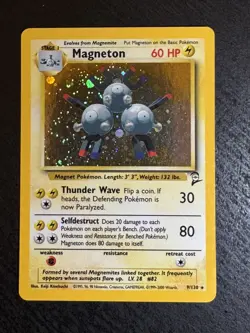 Pokemon TCG Base Set 2 Magneton 9/130 Vintage Holo Unlimited Holo Rare 2000/LP - Image 1