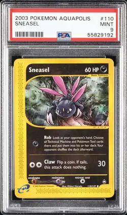 2003 POKEMON AQUAPOLIS #110 SNEASEL PSA 9 - Image 1