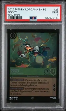 2025 DISNEY LORCANA EN P3-PROMO #25 GOOFY GEN CON PSA 9 - Image 1