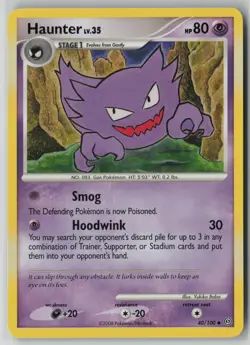 Haunter 40/100 Pokemon TCG Stormfront Uncommon Card Moderately Played (MP) 1 - Image 1