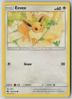 Eevee 155/214 Pokemon Lost Thunder Common Near Mint Card (NM) 1 - Image 1