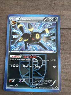 Pokemon Umbreon TCG Team Plasma Freeze Card 64/116 Regular Exclusive - Image 1
