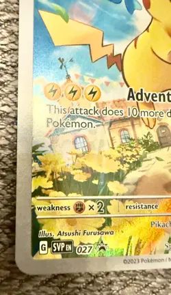 Pokemon TCG MINT Pikachu Promo 027 Full Art Holo - Image 4