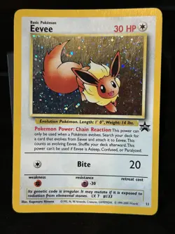Lightly Plated Eevee Holo WotC Promo 11 Vintage Pokemon TCG Pokemon League Prize - Image 1