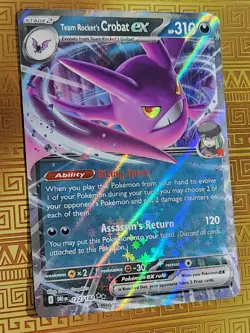Team Rocket's Crobat EX 122/182 Holo Rare Destined Rivals Pokemon TCG Card - Image 1