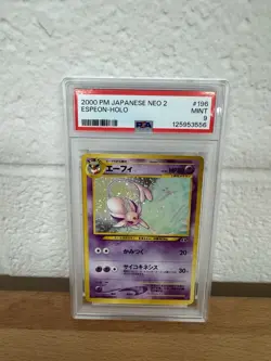 Big Swirl ! 2000 POKEMON JPN NEO 2 #196 ESPEON-HOLO PSA 9 - Image 1