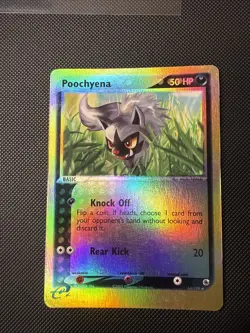 Pokemon TCG Reverse Holo HP Poochyena 64/109 Ruby and Sapphire E Reader - Image 1
