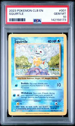 Pokemon Classic Collection Squirtle Holo CLB 001/034 PSA 10 - Image 1