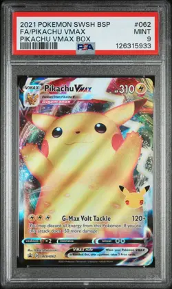 2021 PIKACHU VMAX SWSH062 BOX SWSH BLACK STAR PROMO POKEMON PSA 9 FAST SHIP!! - Image 1