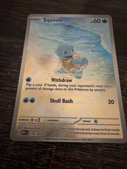 Pokemon TCG Squirtle 170/165 Scarlet & Violet 151 Illustration Rare Holo Card - Image 2