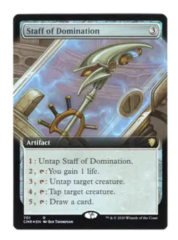 WOTC MtG Commander Legends Staff of Domination (Extended Art) (R) (Foil) NM - Image 1
