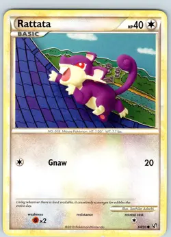 Pokemon TCG Rattata HGSS Undaunted 64/90 Regular Common Card LP-NM - Image 1