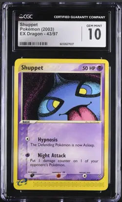 CGC 10 GEM MINT Shuppet 43/97 EX Dragon Vintage 2003 Pokemon - Image 1