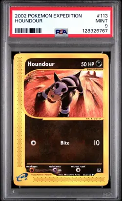 2002 POKEMON EXPEDITION #113 HOUNDOUR PSA 9 - Image 1