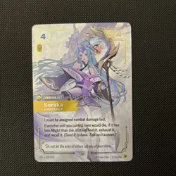 English - Soraka Wanderer 239/221 Riftbound Spiritforged TCG Overnumbered Card - Image 1