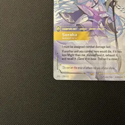 English - Soraka Wanderer 239/221 Riftbound Spiritforged TCG Overnumbered Card - Image 5