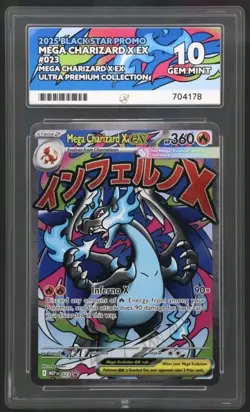 Pokemon Mega Charizard X EX 023 UPC Promo Pokemon Graded Slab ACE 10 - Image 1