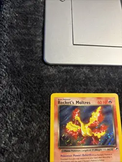 Pokemon TCG Rockets Moltres Holo Rare Card 12/132 Gym Heroes LP - Image 3