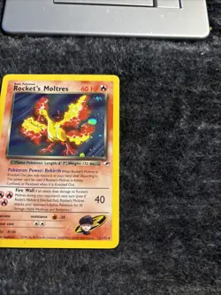 Pokemon TCG Rockets Moltres Holo Rare Card 12/132 Gym Heroes LP - Image 5
