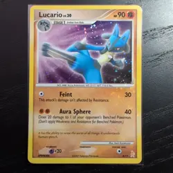 Lucario 3/11 DP Trainer Kit Holo Bleed Error & Spiral Rare Card LP - Image 1
