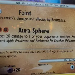 Lucario 3/11 DP Trainer Kit Holo Bleed Error & Spiral Rare Card LP - Image 4