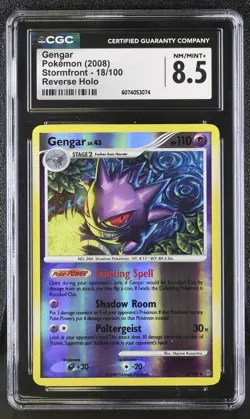 CGC 8.5 Gengar 2008 Stormfront 18/100 Reverse Holo Pokemon Card - Image 1