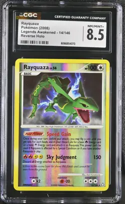 CGC 8.5 Rayquaza 2008 Legends Awakened 14/146 Reverse Holo Pokemon Card - Image 1