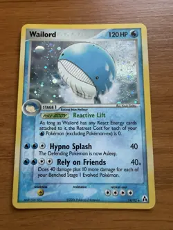 Pokemon TCG EX Legend Maker 2006 Wailord 14/92 Holo Rare Card LP - Image 1