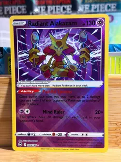 RADIANT ALAKAZAM 059/195 SWSH Silver Tempest Radiant Rare Pokemon TCG NM - Image 1