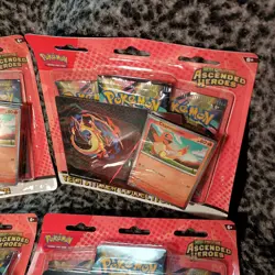 NEW Lot of (4) Pokemon Ascended Heroes Tech Sticker Collection Charmander Promo - Image 3