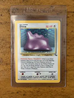 1999 Pokemon Fossil Ditto 3/62 Holo RARE TCG VINTAGE WOTC FREE SHIPPING - Image 1