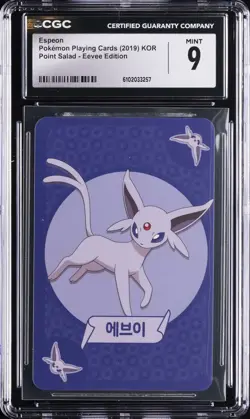 2019 POKEMON PLAYING CARDS KOREAN POINT SALAD - EEVEE ED ESPEON CGC 9 - Image 1