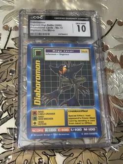 CGC 10 Digimon Digi Battle Movie Promo Card Diaboromon Mo-12 Vintage 2000 - Image 1