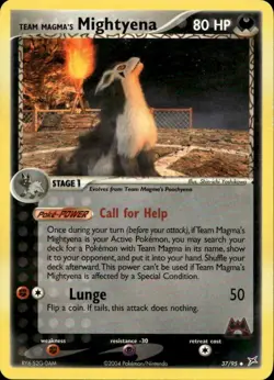 Team Magma's Mightyena 37/95 Uncommon EX Team Magma VS Team Aqua Pokemon - Image 1