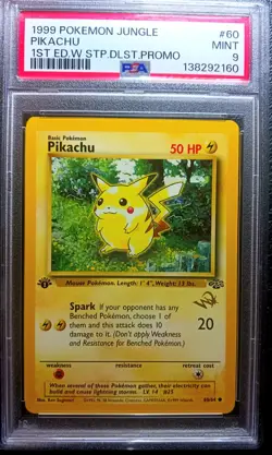 1999 PIKACHU 1st Edition W Stamp Duelist Promo PSA 9 MINT Pokemon Jungle #60/64 - Image 1
