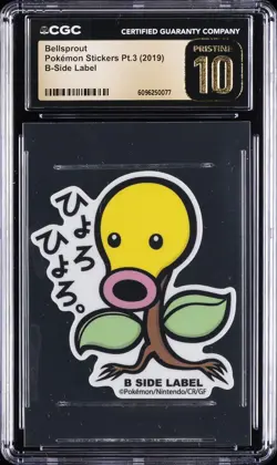 2019 POKEMON STICKERS PT. 3 B-SIDE LABEL BELLSPROUT CGC 10 PERFECT - Image 1