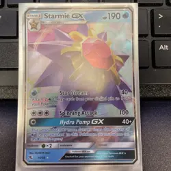 Pokemon Card Starmie GX Hidden Fates Ultra Rare 14/68 Near Mint + Top Loader - Image 1