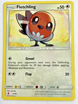 2017 Pokemon Fletchling 11/30 Common Non Holo Lycanroc Trainer Kit TCG - Image 1