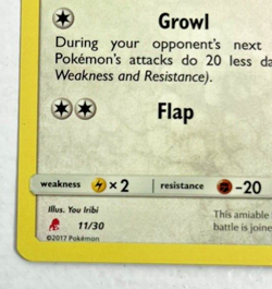 2017 Pokemon Fletchling 11/30 Common Non Holo Lycanroc Trainer Kit TCG - Image 4