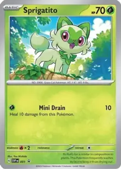 Sprigatito - SVP001 - SVP Black Star Promos NM, English Pokemon SV Black Star Pr - Image 1