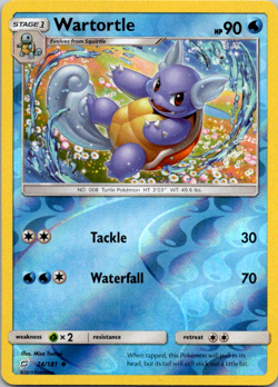 Pokemon TCG Wartortle Sun & Moon - Team Up 24/181 Reverse Holo Uncommon NM - Image 1