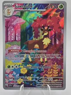 Pokemon TCG Sawsbuck Temporal Forces Illustration Rare 166/162 NM - Image 1