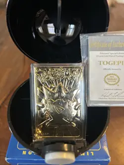1999 Pokemon 23k Gold Plated Trading Card Togepi Pokeball Burger King Blue - Image 1