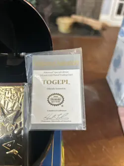 1999 Pokemon 23k Gold Plated Trading Card Togepi Pokeball Burger King Blue - Image 2