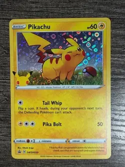 POKEMON HOLO PIKACHU SWSH039 PROMO SWORD & SHIELD 2020 LP-NM IN DARKRAI SLEEVE - Image 1