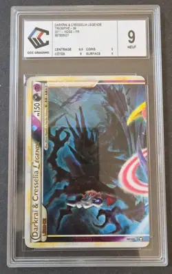Carte Pokemon Darkrai et Cresselia 99/102 HGSS Triomphe : CCC grading note 9. - Image 1