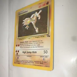 Pokemon Hitmonlee 7/62 Fossil Holo Rare Unlimited Basic 1999 Card - Image 2