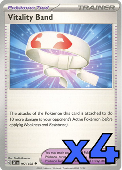 4x Vitality Band 197/198 SV01 Scarlet & Violet Base Set PLAYSET x4 - Pokemon TCG - Image 1