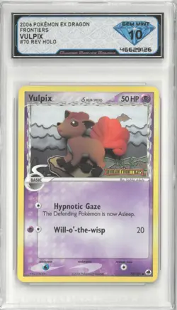 2006 Pokemon EX Dragon Frontiers VULPIX #70/101 Reverse Holo 💎 DSG 10 Gem Mint - Image 1