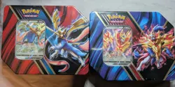 Pokemon TCG Sealed Tin Box Set Zacian V Zamazenta V Legends of Galar Tin (2020) - Image 1